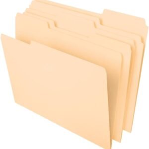 File Folders,  Size, 8-1/2" x 11", Classic Manila, 1/3-Cut Tabs in Left, Right, Center Positions, 100 Per Box (65213)