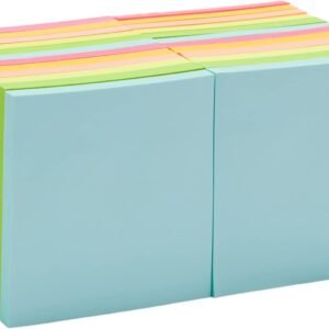 Square Sticky Notes for Organizing, Reminders, To Do Lists, Clean Removal, 3"x3", 24-Pack, Assorted Colors