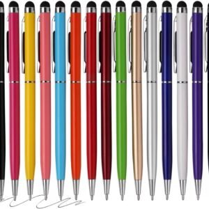 15 Pack Stylus Pens for Touch Screens Stylus Pen Compatible with Phone Tablets Kindle and Black Ink Ballpoint Pens-2 in 1 Stylists pens for Touch Screens