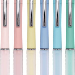 Ballpoint Pens 1.0mm Medium Point Black Ink, 6 Pack | Retractable Ball Point Pen with Soft Grip, Quick Drying, Smooth Writing Pens for Office School Supplies Journaling