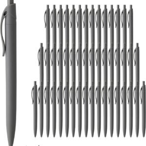 Pens Bulk, 50 Pack No Bleed Grey Barrel Black Ink Click Pens, Wholesale Retractable Ballpoint Pens, Pen Medium Point, Smooth black Ink Pen, 1.0MM