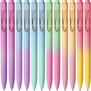 - Ballpoint Pens, 12 Pack, Gradient Color Barrels, Black Ink | Cute Ballpoint Pens Black Ink, Cute Pens for Journaling