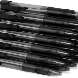 Pens Bulk, 30 Pack No Bleed Black Ink Click Pens with Soft Grip, Wholesale Retractable Ballpoint Pens for Office School, Medium Point Smooth 1.0MM