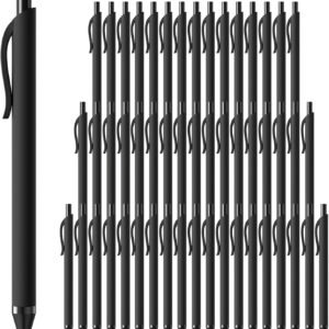 50 Pack Black Ink Pens - Bulk Pens, 1.0MM Medium Point Ballpoint Pens, Smooth Writing No Bleed Retractable Ball Point Pen (Black)