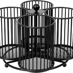 Handwoven Rattan Multifunctional Pen Holder Desk Organiser Basket