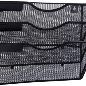 3-Slot Metal Mesh Wall-Mounted Document Organizer